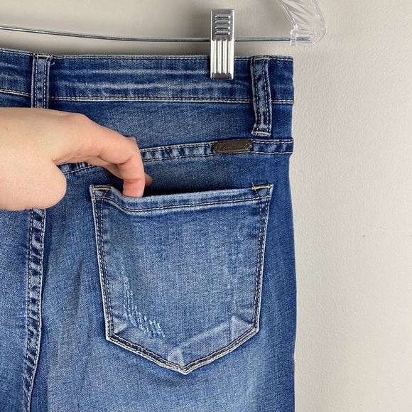 Kancan Blue Skinny Straight Raw Hem Distressed Jeans Size 9/28 - Picture 12 of 15